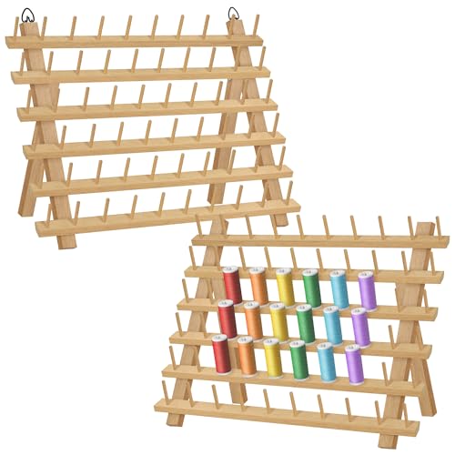 2X60 Spools Wooden Thread Rack/Thread Holder Organizer - Image 2