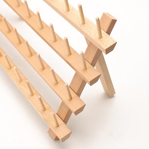 40 Mini Spools Solid Beechwood Free-Standing Thread Rack - Image 7