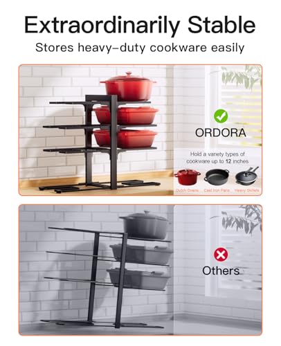 ORDORA Pots and Pans Organizer Under Cabinet 15.8", 8-Tier - Image 7