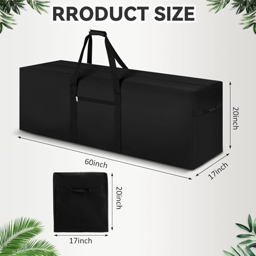 1 Pcs 60 x 17 x 20 Inch, 332 L Large Storage Duffle Bag Black - Image 3