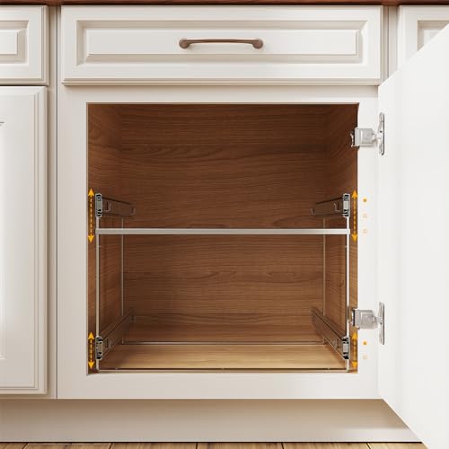 ROOMTEC Slide Out Cabinet Organizer for Kitchen, 2 Tier Pull Out - Image 6