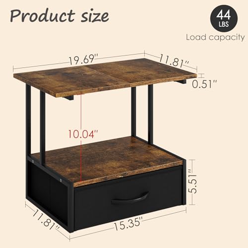 Printer Stand for Desk, Printer Table with Fabric Storage Drawer - Image 5