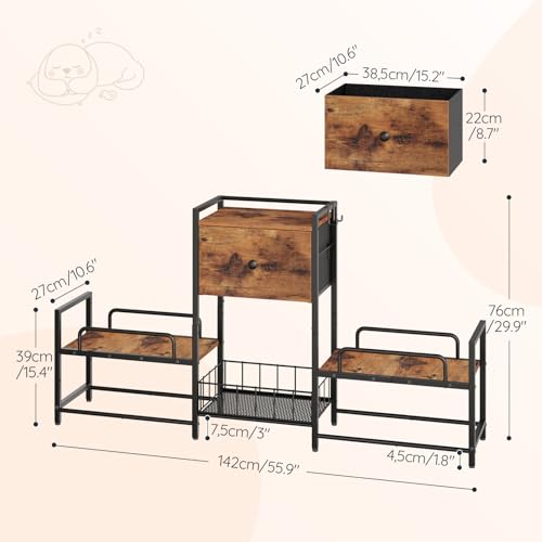 HOOBRO Dog Feeding Station with Drawer, 2 Elevated Bowl - Image 4