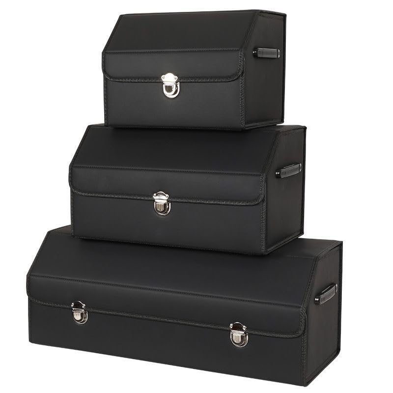 Car Trunk Organizer Leather Storage Box with Lid for Trunk - Image 6