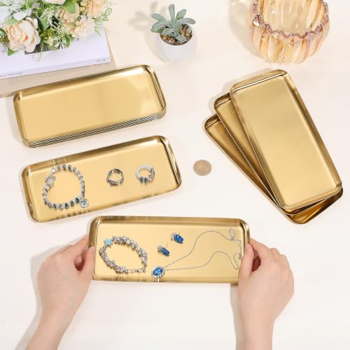 12Pcs Small Stainless Steel Serving Tray Bulk 8.66"x3.74" Jewelry - Image 4