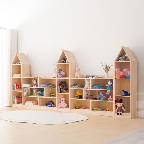 Wooden 7 Compartment Storage Cabinet Organizer Kids 3 Tier Wood - Image 7