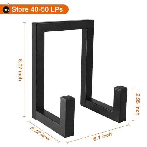 Picowe Vinyl Record Storage Holder, Black LP Display Rack - Image 4