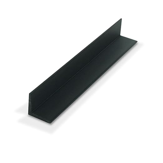 Outwater Plastics 1936-Bk Black 1 X 1 X 7/64 (.100) Inch Thick Styrene Plastic Even Leg Angle Moulding 46 Inch Lengths (Pack of 3)