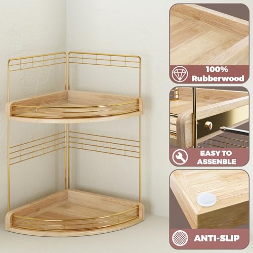 Bathroom Countertop Corner Organizer for Small Spaces, 2-Tier - Image 4
