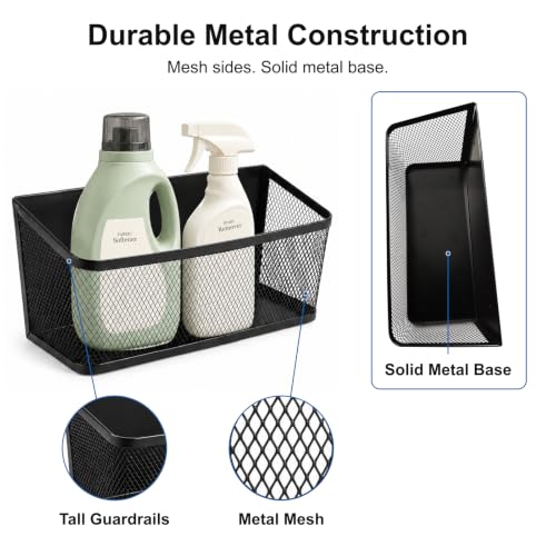 2 Pack Magnetic Shelves for Washer and Dryer, Black Metal Baskets - Image 6