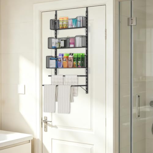 VyGrow Over The Door Towel Rack with 3 Tier Mesh Baskets - Image 3