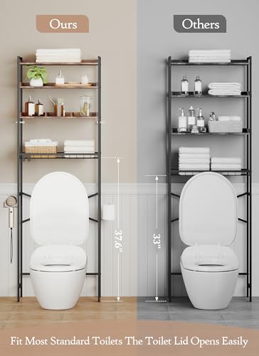 4 Tier Over The Toilet Storage Shelf with 3 | Bathroom Organizatio - Image 6
