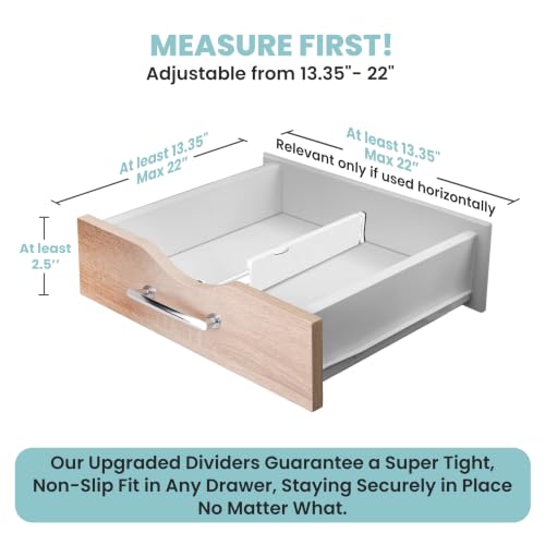 RAPTUROUS White Expandable Drawer Dividers (2.5" Tall, 13"-22" - Image 7