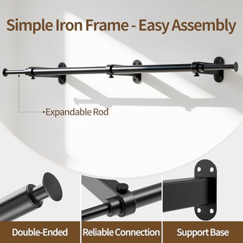 Luxspire 41" Extendable Wall Mount Clothes Rack | Home Organization - Image 6