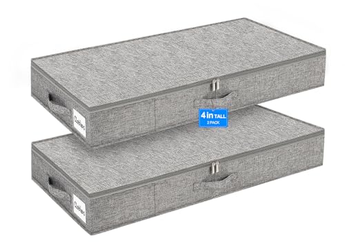 punemi 4 in High Sturdy Low Profile Under Bed Storage, 2 Pack - Image 2