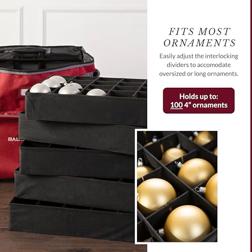 Balsam Hill Deluxe Rolling Ornament Chest - 100pc | Home Organization - Image 5