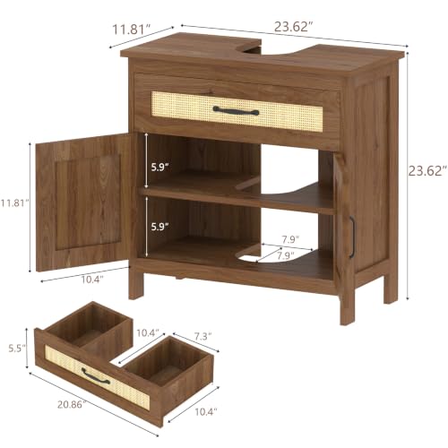 24 Inch Pedestal Sink Storage Cabinet, Bathroom Vanity Sink - Image 3