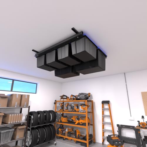 Adjustable Overhead Tote Storage Rail System Garage | Garage Storage - Image 3