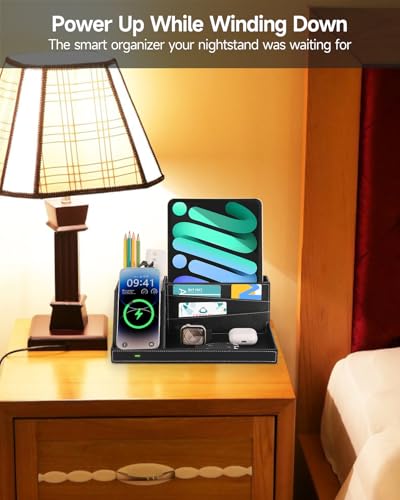 Fast Wireless Charging Station with Desk Organizer for iPhone - Image 5