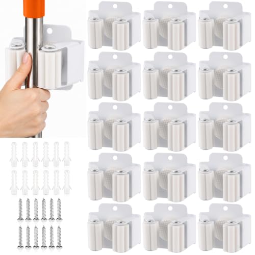 15 Pack Broom Holder Wall Mount, Mop and Broom Holder Wall Mount - Image 2