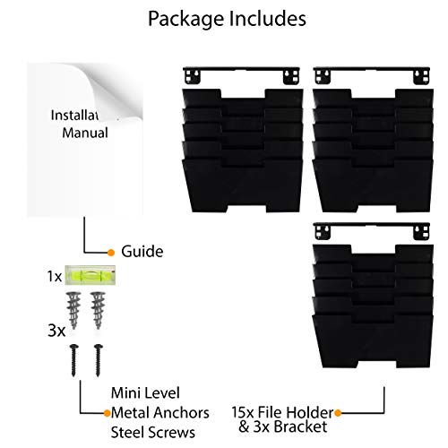Wallniture Lisbon 15-Tier Wall Mounted File Holder and Desk - Image 7