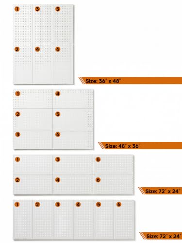 Peg Board, 6 Pack Metal Pegboard Panels and 76 Pcs Hooks - Image 6