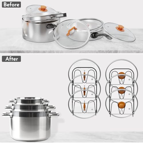 Universal Adjustable Pot Lid Holder Organizer for Cabinet - Image 7