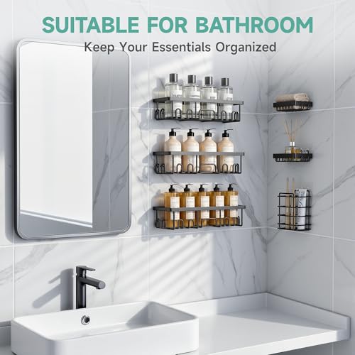 Veken Shower Caddy 6-Pack, Bathroom Organizers and Storage - Image 6