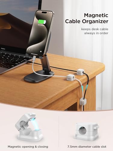 JOYROOM 9 Pack Magnetic Cable Clips, Cord Organizer Adhesive Wire - Image 3
