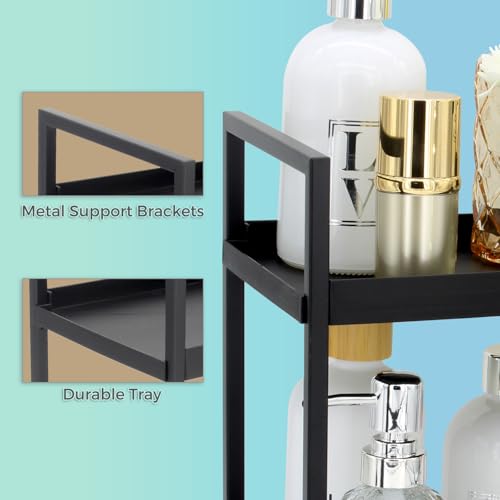 2-Tier Countertop Organizer, Storage Shelf for Bathroom-Black - Image 6