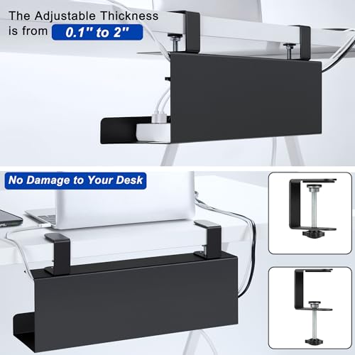 ZhiYo 16in Cable Management Under Desk Tray, 4.9in W x 5.9in H - Image 4