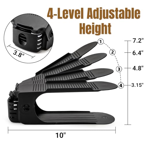Noamus 24 Pack Shoe Slots Organizer, Adjustable 4 Levels Shoe - Image 3