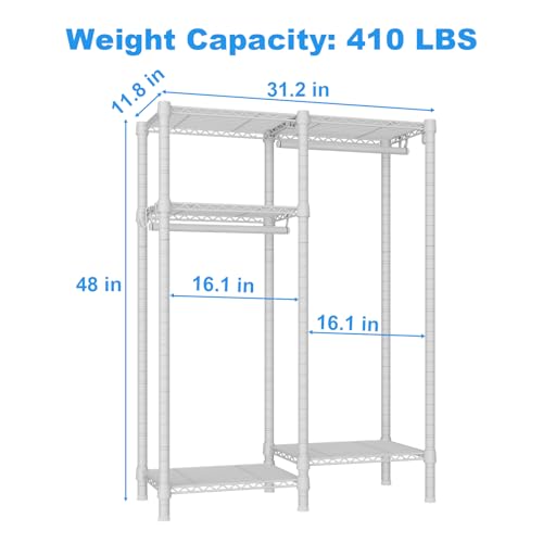 F1 Garment Rack for Kids, 4 Tiers Closet System Hold 410lbs - Image 4