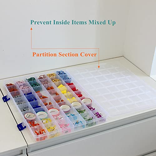 2 Pack Fixed 48 Grids Clear Plastic Divider Storage Box - Image 6