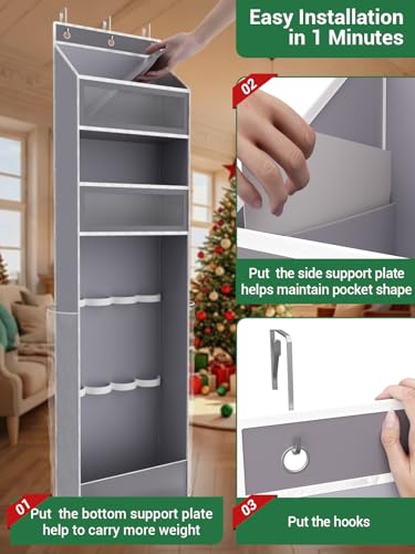 Over Door Wrapping Paper Organizer Hanging – Christmas - Image 7