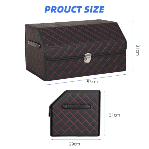 Car Trunk Organizer with Sturdy Faux Leather Lid - 20.9 inch 48L - Image 6