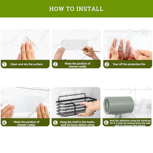 MIUTME 14-Pack Shower Caddy Adhesive Replacement, Strong Adhesive - Image 5