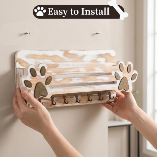 Farmhouse Dog Leash Holder for Wall, Cute Wall Mount Dog - Image 5