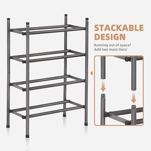 STORAGE MANIAC Expandable Shoe Rack for Closet, 8 Pairs - Image 5
