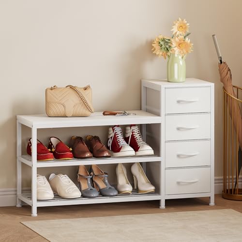 EXOTICA Industrial Shoe Storage Bench with 4 Drawers | All Products - Image 5