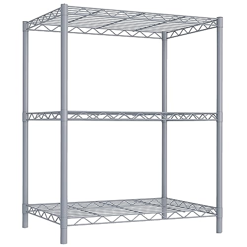Home Basics Wire Shelving Storage Unit (3 Tier, Grey) - Image 5