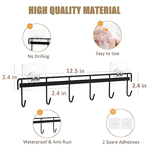 Kitchen Utensil Hanger, Adhesive Utensil Holder, Black, 2 Pcs - Image 4