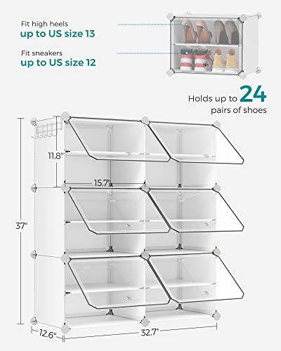 SONGMICS Shoe Rack, 6-Tier with Doors, 24-Pair Storage Cabinet - Image 4