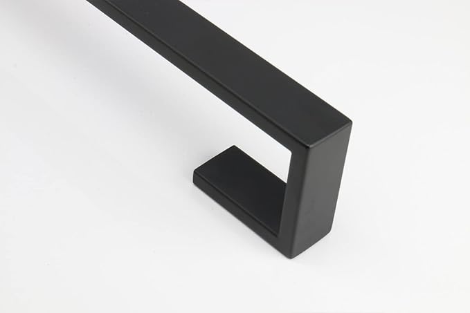 TocTen Bath Towel Rack - 2 Pack Square Base Thicken SUS304 Stainless Steel Towel Bar for Bathroom, Bathroom Bar Accessories Towel Rod Heavy Duty Wall Mounted Towel Holder(Matte Black, 12 Inch)