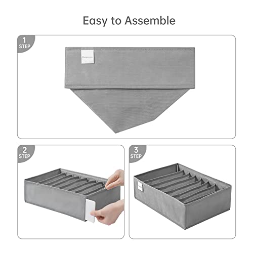 4 Packs T-shirt Drawer Organizers for Clothing,8 Grids - Image 7
