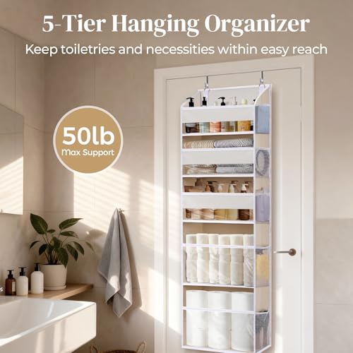 5 Tiers Over the Door Organizer with 10 Mesh Side Po | All Products - Image 5