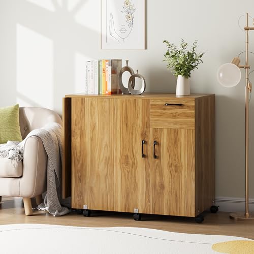 Sewing Table Folding – Storage Shelves Sliding Drawer - Image 3