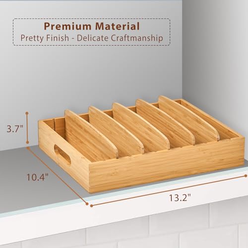 Umilife Large Bamboo Food Container Lid Organizer for Kitchen - Image 3