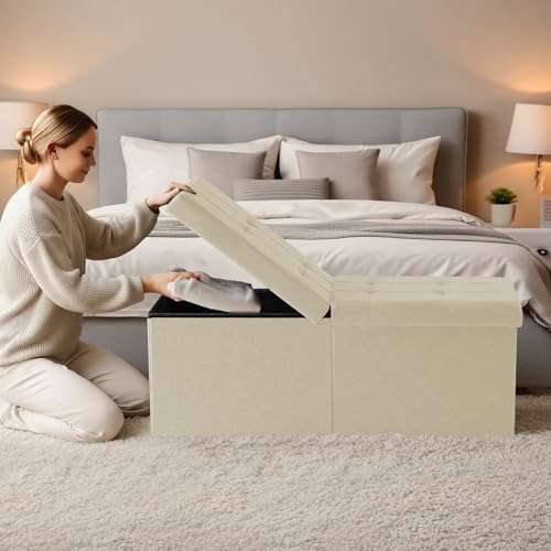 35-INCH Storage Ottoman Bench, Footrest with Storage - Image 3