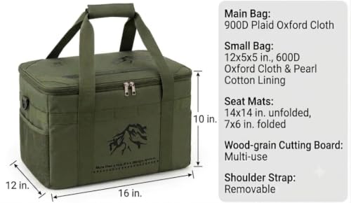 36L Multi-Functional Waterproof Camping Storage Box, Army Green - Image 4